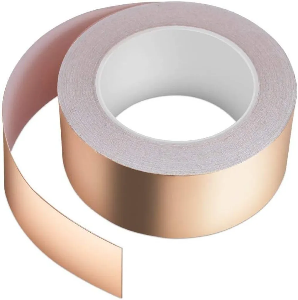 20M x 50mm, Kupferfolienband EMI Copper Foil Tape Abschirmband Kupferfolie Kupferband Selbstklebend Klebeband Schneckenband Schneckenschutz